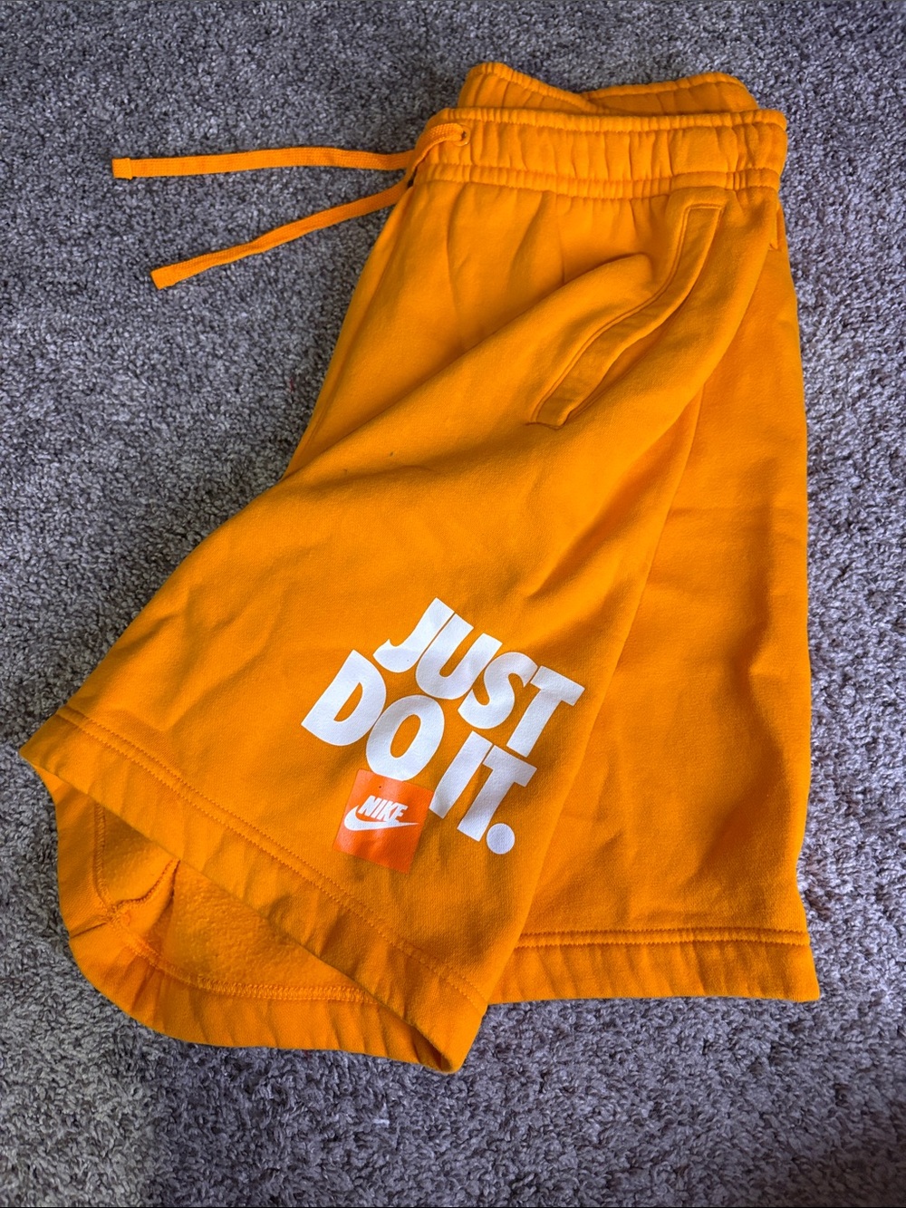 Nike Orange Graphic 'Just Do It.' Shorts
